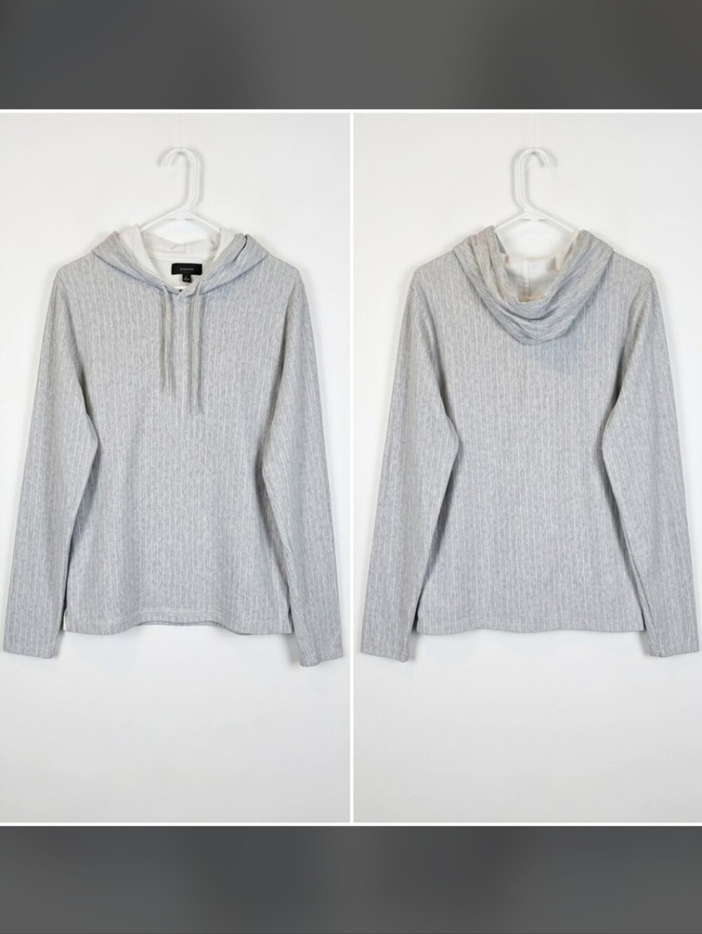Vince Heather Gray Striped Hooded Pullover Women's Sm